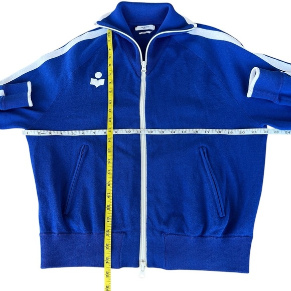 Isabel Marant Etoile Darcy Knit Track Jacket Full Zip Royal Blue White Medium - Picture 8 of 16